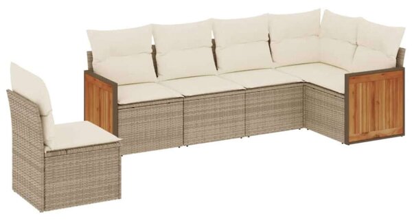 Polyrattan Kerti Ülőgarnitúra - 6 részes - Bézs