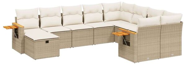 VidaXL Polyrattan Kerti Ülőgarnitúra - 10 részes - Bézs