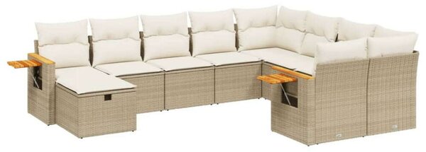 VidaXL Polyrattan Kerti Ülőgarnitúra - 10 részes - Bézs
