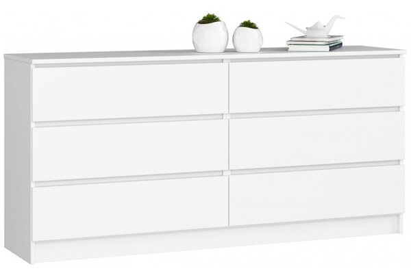 K160 6SZ komód, fehér színben