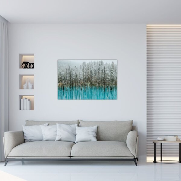 Kép - Türkiz tó, Biei, Japán (90x60 cm)