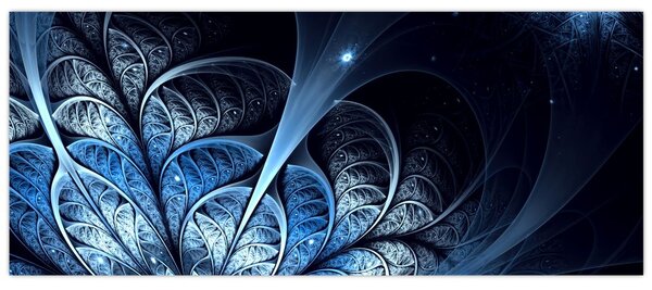 Egy sötétkék virág képe (120x50 cm)