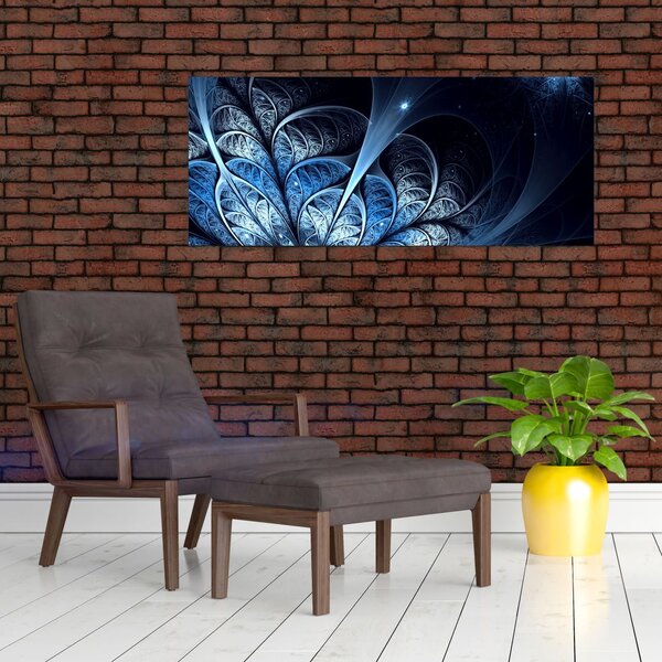 Egy sötétkék virág képe (120x50 cm)