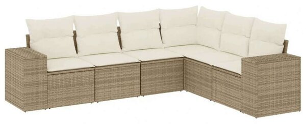 VidaXL Polyrattan Kerti Ülőgarnitúra - 6 részes - Bézs