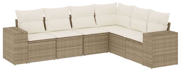 VidaXL Polyrattan Kerti Ülőgarnitúra - 6 részes - Bézs