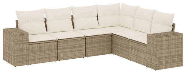 VidaXL Polyrattan Kerti Ülőgarnitúra - 6 részes - Bézs