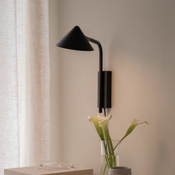 Fali Lámpa Watt & Veke, Kuro, dimmable, Fekete, Nappali, Fém, Dizájn
