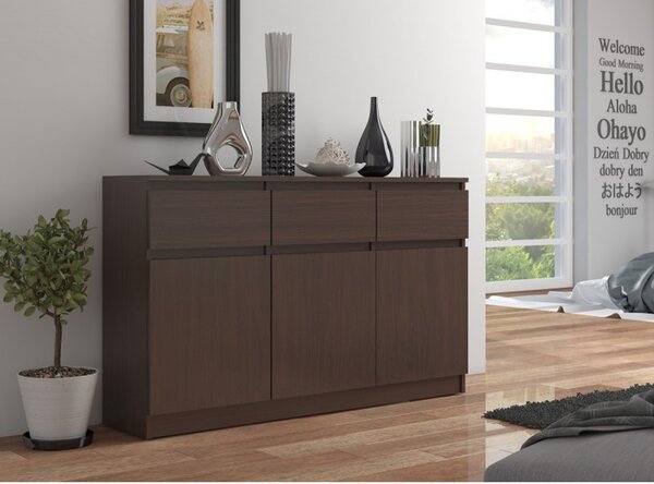 K140 3D3SZ komód, wenge színben