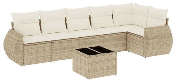 VidaXL Polyrattan Kerti Ülőgarnitúra - 7 részes - Bézs