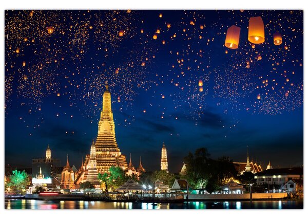 Kép - A boldogság lámpásai, Bangkok (90x60 cm)
