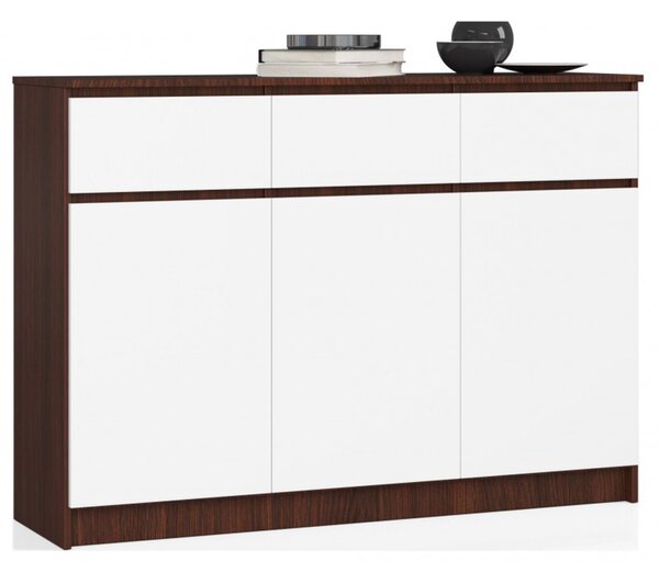 K140 3D3SZ komód, wenge / fehér színben