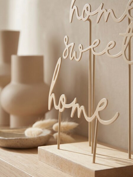 Sinsay - Álló dekoráció Home sweet home felirattal - krémszínű