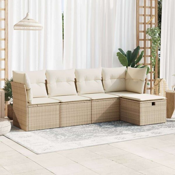 VidaXL Polyrattan Kerti Ülőgarnitúra - 5 részes - Bézs