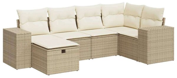 VidaXL Polyrattan Kerti Ülőgarnitúra - 6 részes - Bézs