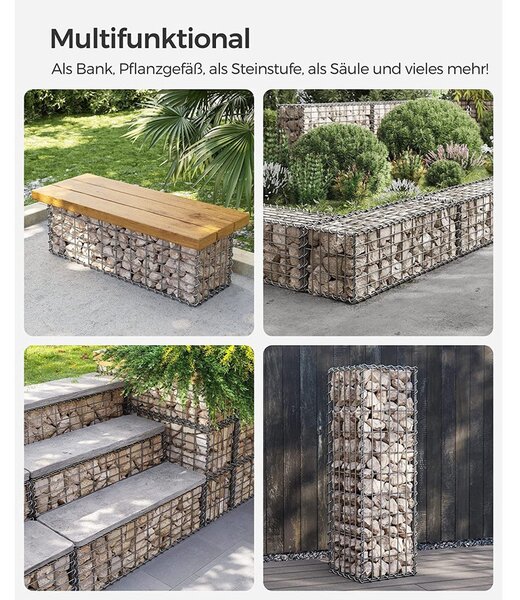 Gabion kosár, fém gabion ketrec 100 x 30 x 30 cm