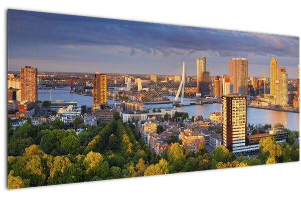 Kép - panoráma Rotterdam, Hollandia (120x50 cm)