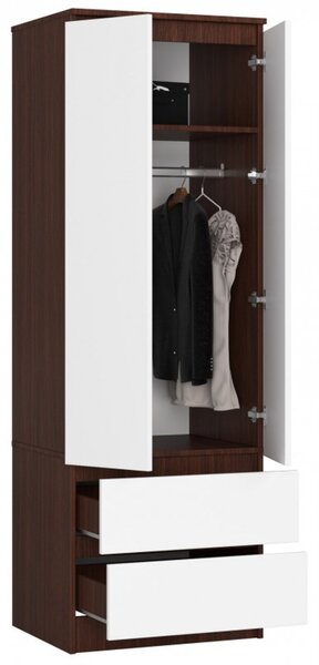 STAR S60 2D2SZ ruhásszekrény – wenge / fehér színben