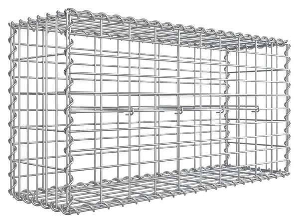 Gabion kosár, horganyzott fém gabion kőkosár, 100×50×30 cm, 5×10 cm-es hálóval