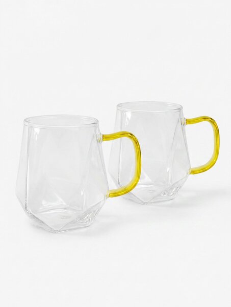Sinsay - Üvegbögrék geometrikus aljjal 2 pack - clear