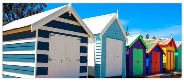 Kép - Brighton Beach, Melbourne, Ausztrália (120x50 cm)