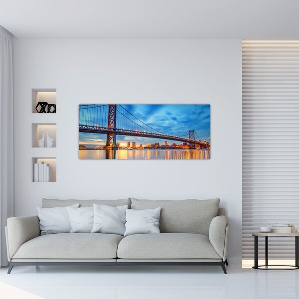 Kép - Benjamin Franklin híd, Philadelphia (120x50 cm)