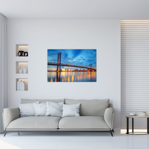 Kép - Benjamin Franklin híd, Philadelphia (90x60 cm)