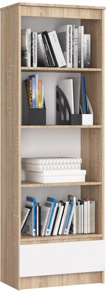 Regál R60 1SZ 4P – sonoma tölgy/fehér