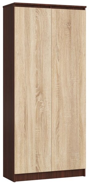 Polc R 80 cm CLP 2 ajtóval, 8 polccal, wenge/sonoma tölgy