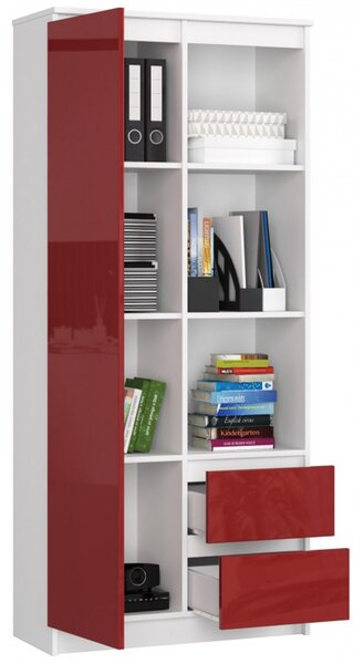 Polc R 80 cm CLP R11 fehér/piros magasfényű