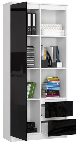 Polc R 80 cm CLP R11 fehér/fekete magasfényű