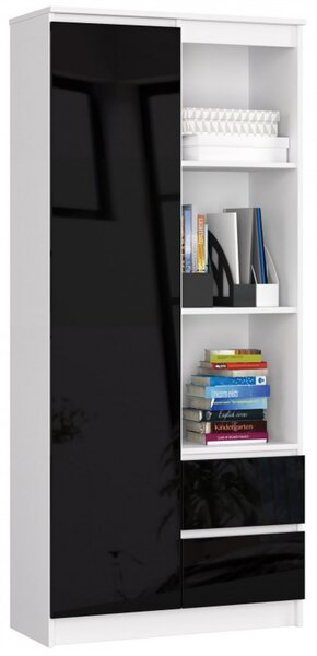Polc R 80 cm CLP R11 fehér/fekete magasfényű