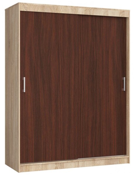 CLP MONO 150 cm-es tolóajtós ruhásszekrény, sonoma tölgy/wenge színben