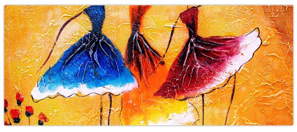 Kép - olajfestmény, balerinák (120x50 cm)
