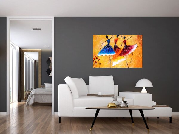 Kép - olajfestmény, balerinák (90x60 cm)