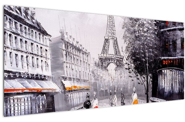 Kép - olajfestmény, Párizs (120x50 cm)