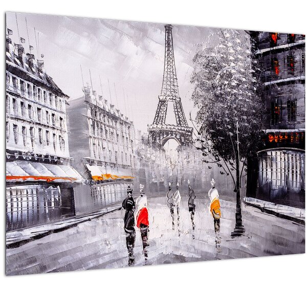 Kép - olajfestmény, Párizs (70x50 cm)