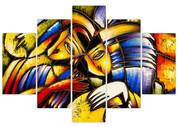 Kép - olajfestmény, szerelmesek (150x105 cm)