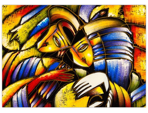 Kép - olajfestmény, szerelmesek (70x50 cm)