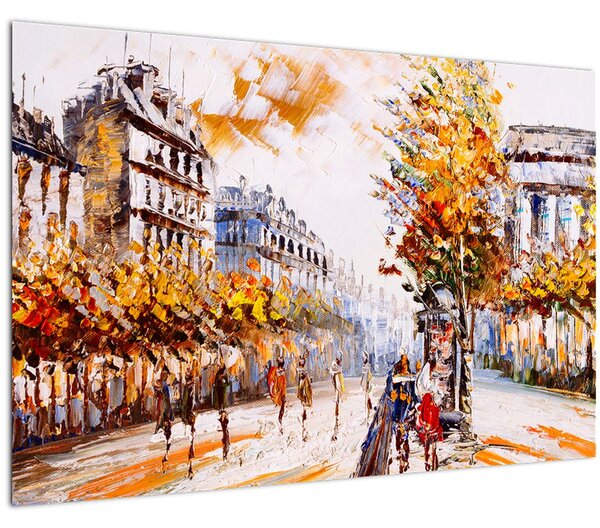 Kép - Utca Párizsban (90x60 cm)