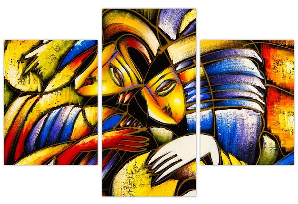 Kép - olajfestmény, szerelmesek (90x60 cm)
