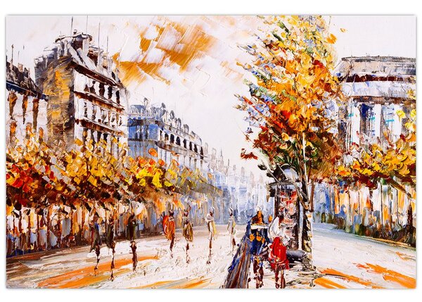Kép - Utca Párizsban (90x60 cm)