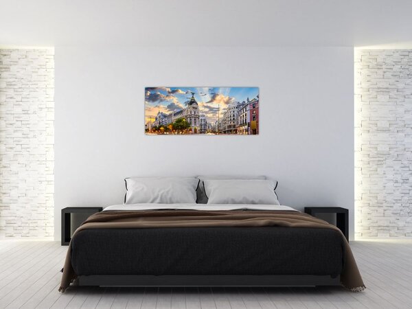 Kép - Calle Gran Vía, Madrid, Spanyolország (120x50 cm)