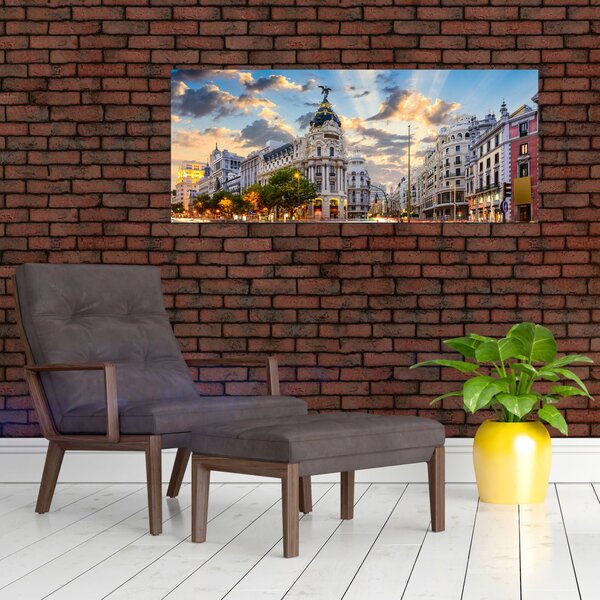 Kép - Calle Gran Vía, Madrid, Spanyolország (120x50 cm)