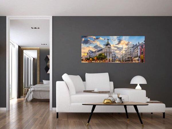 Kép - Calle Gran Vía, Madrid, Spanyolország (120x50 cm)