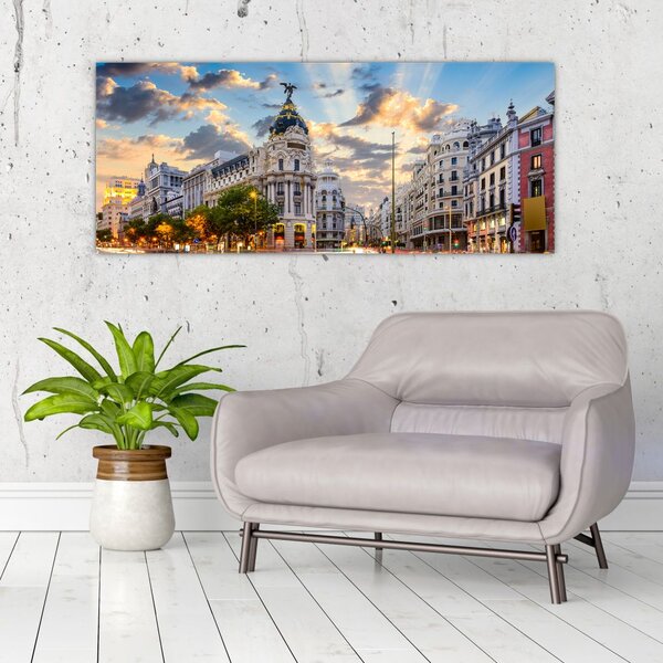 Kép - Calle Gran Vía, Madrid, Spanyolország (120x50 cm)