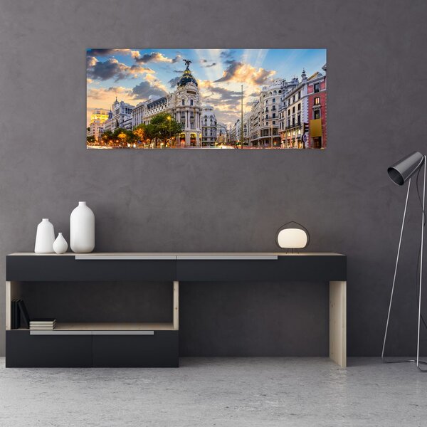 Kép - Calle Gran Vía, Madrid, Spanyolország (120x50 cm)