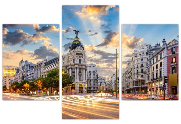Kép - Calle Gran Vía, Madrid, Spanyolország (90x60 cm)