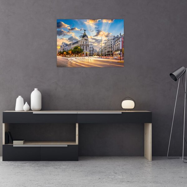 Kép - Calle Gran Vía, Madrid, Spanyolország (70x50 cm)
