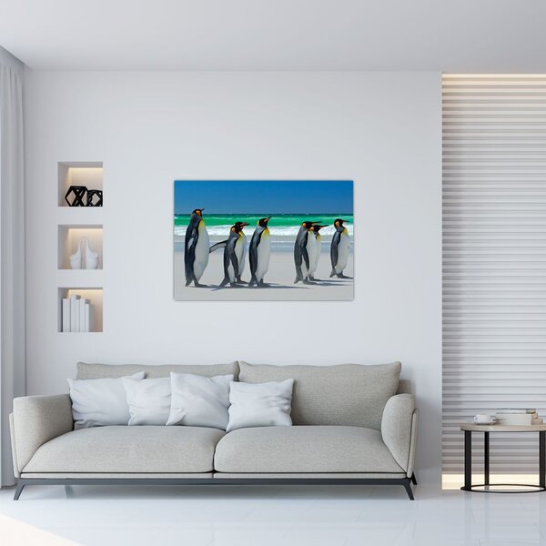 Kép - A Királyi pingvinek csoportja (90x60 cm)