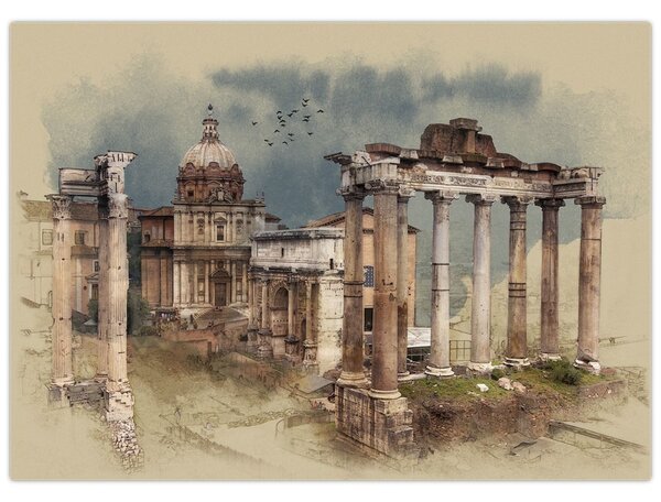 Kép - Forum Romanum, Róma, Olaszország (70x50 cm)